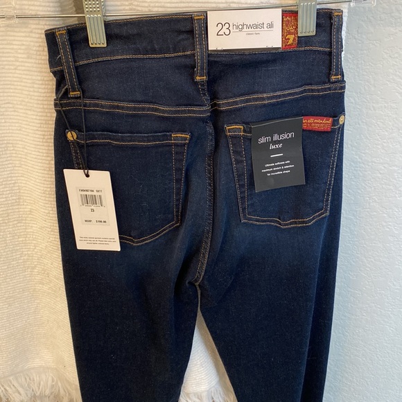 7 for all Mankind Highwaist Ali Dark Wash Denim - Picture 5 of 7